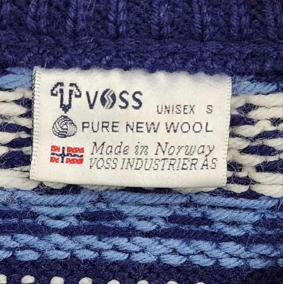 Vintage Voss Norwegian New Wool Unisex Fair Isle Sweater - Picture 9 of 10
